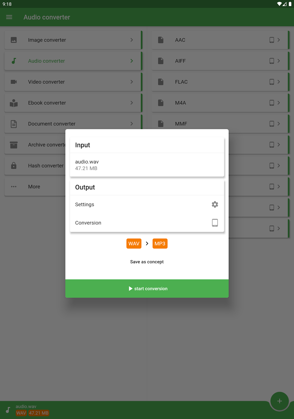file converter 主界面截图,按类别分区的转换入口一目了然