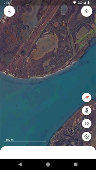 海岸鸟瞰卫星影像