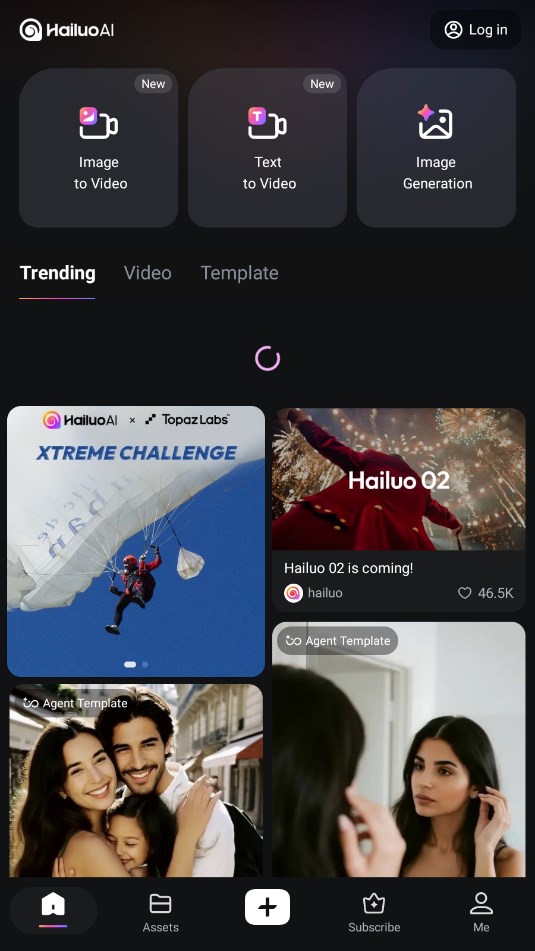 Hailuo AI 应用界面截图